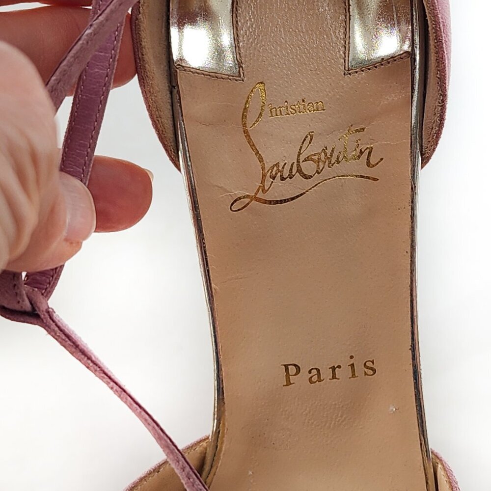 CHRISTIAN LOUBOUTIN Nenecheritza Glitter T-Strap Platform Sandals - Picture 8 of 10